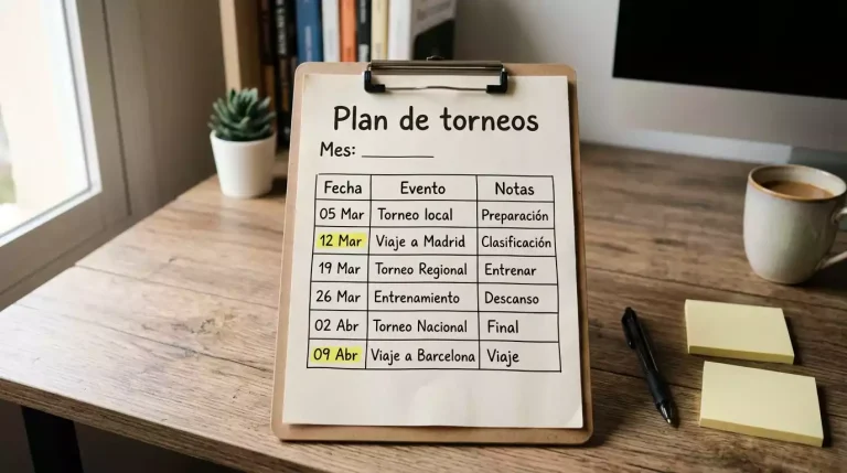Calendario con fechas marcadas de torneos del World Snooker Tour