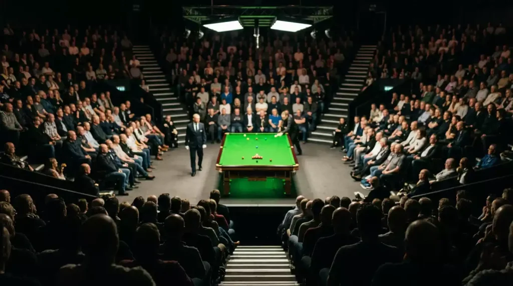 Interior del Crucible Theatre de Sheffield durante el Campeonato Mundial de Snooker
