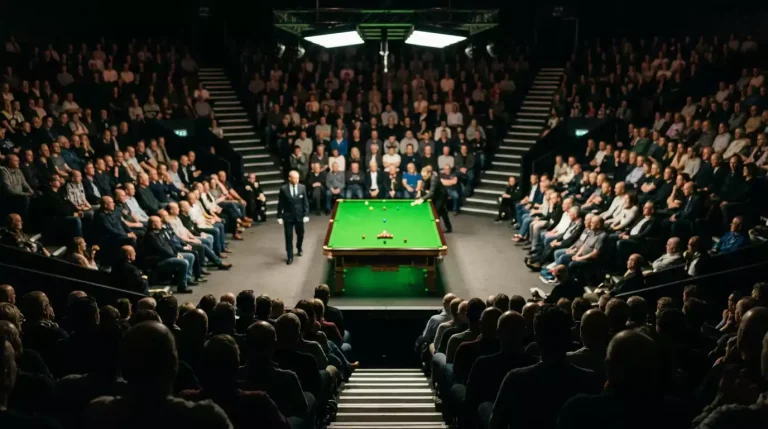Interior del Crucible Theatre de Sheffield durante el Campeonato Mundial de Snooker