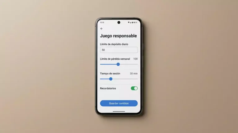 Icono de configuración de límites de apuesta en pantalla de móvil