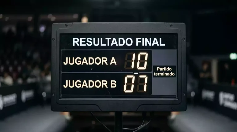 Marcador electrónico de snooker mostrando resultado final de partido