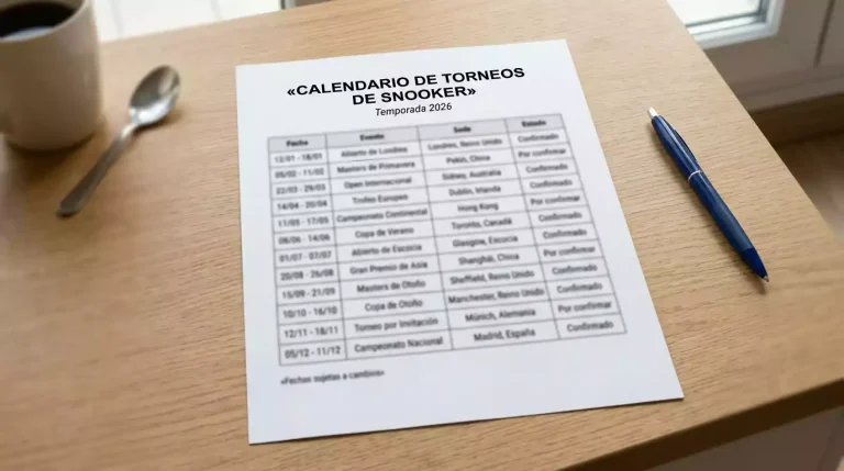 Calendario de la temporada 2025-26 del World Snooker Tour